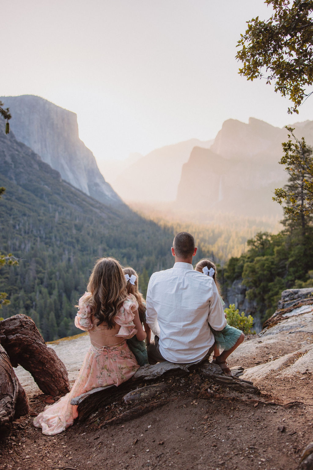 Family at Yosemite National park for their documentary style family photos