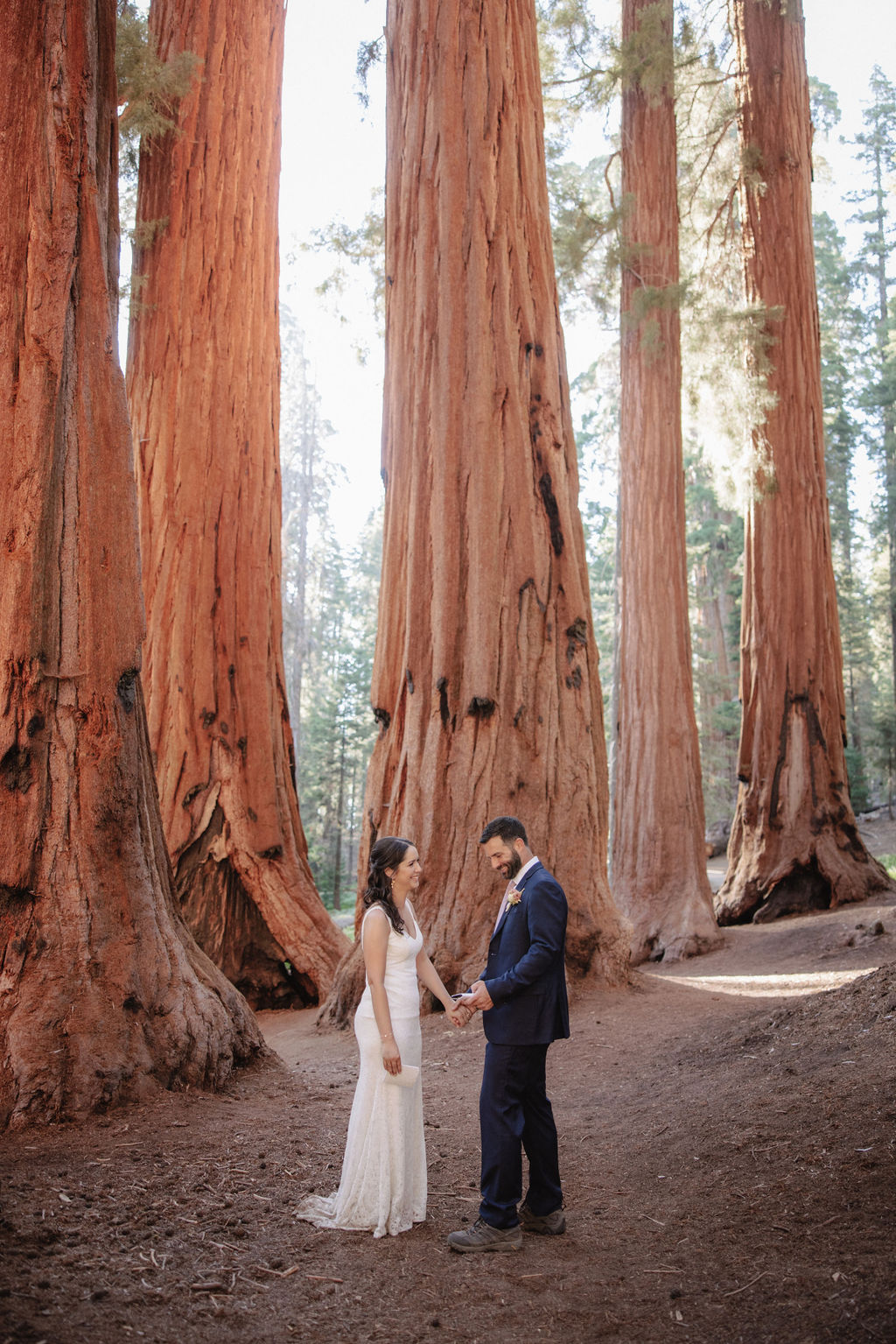 couple in sequoia national park near sequoias for their elopement Top 5 reasons to elope in sequoia national park