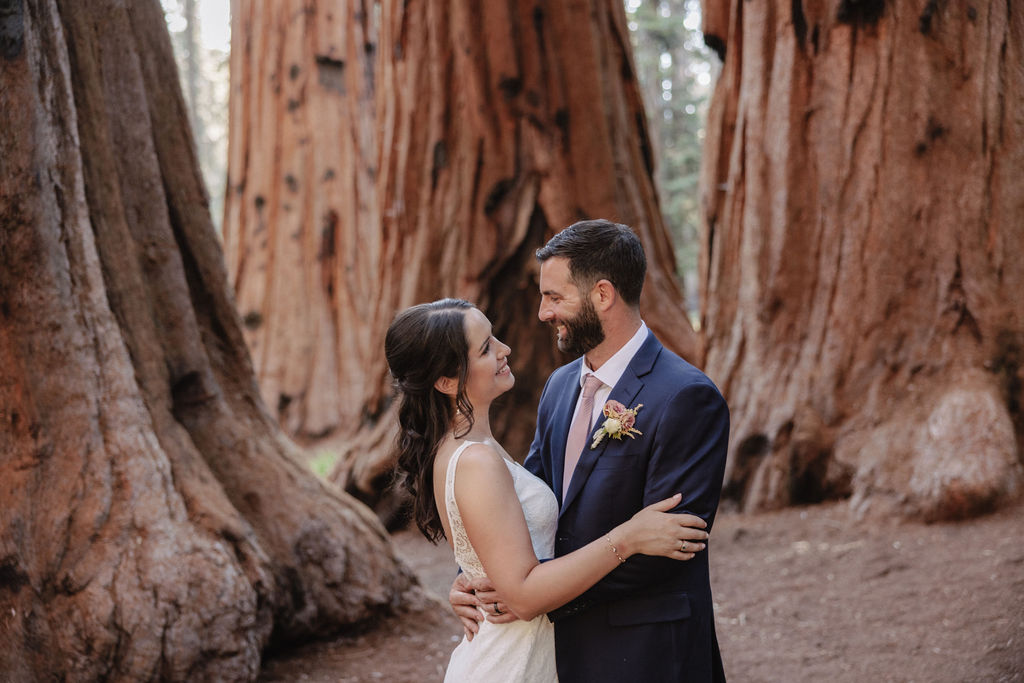 couple in sequoia national park near sequoias for their elopement 
Top 5 reasons to elope in sequoia national park