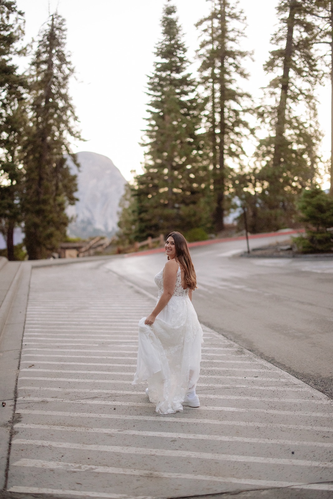 Bride at her intimate Yosemite elopement
