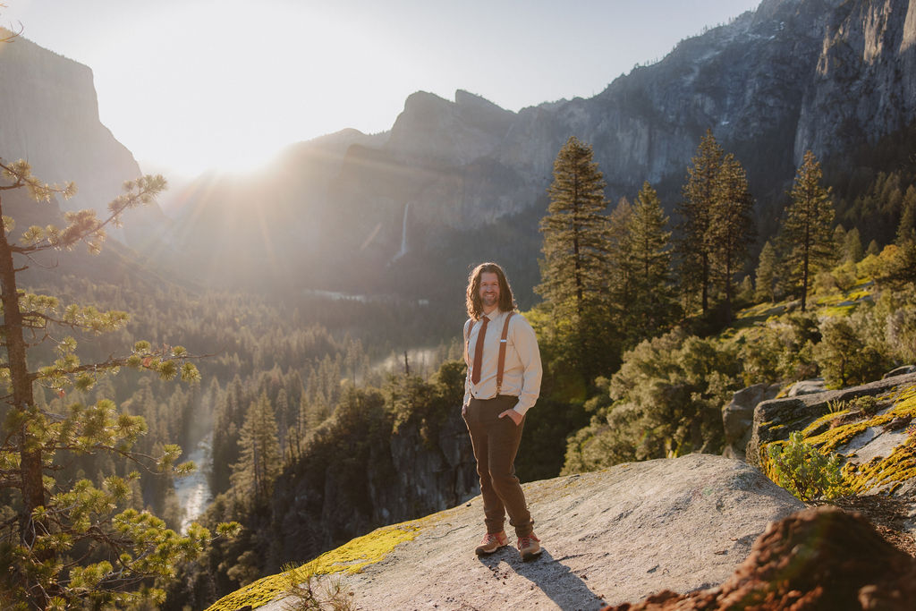 Groom at spring Yosemite elopement