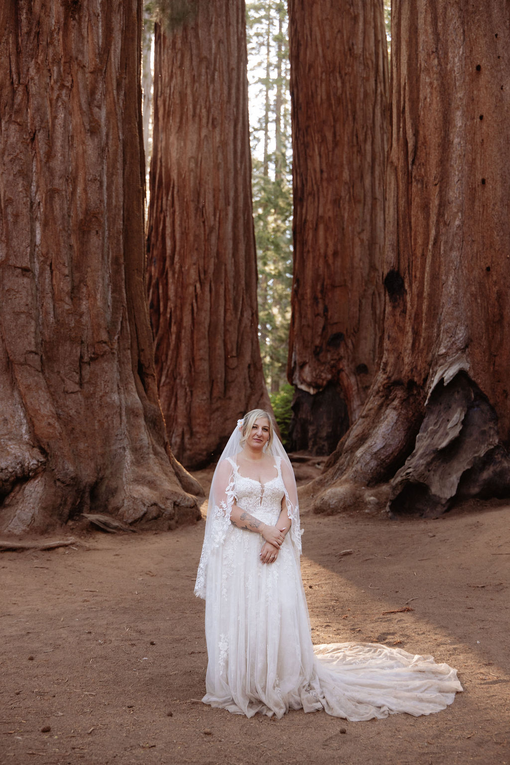 Bride at her Sequoia elopement